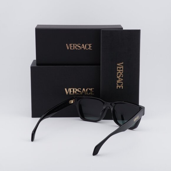 Versace VE4486F GB1/87 Square Sunglasses – Shiny Black/Dark Grey - Picture 4 of 10
